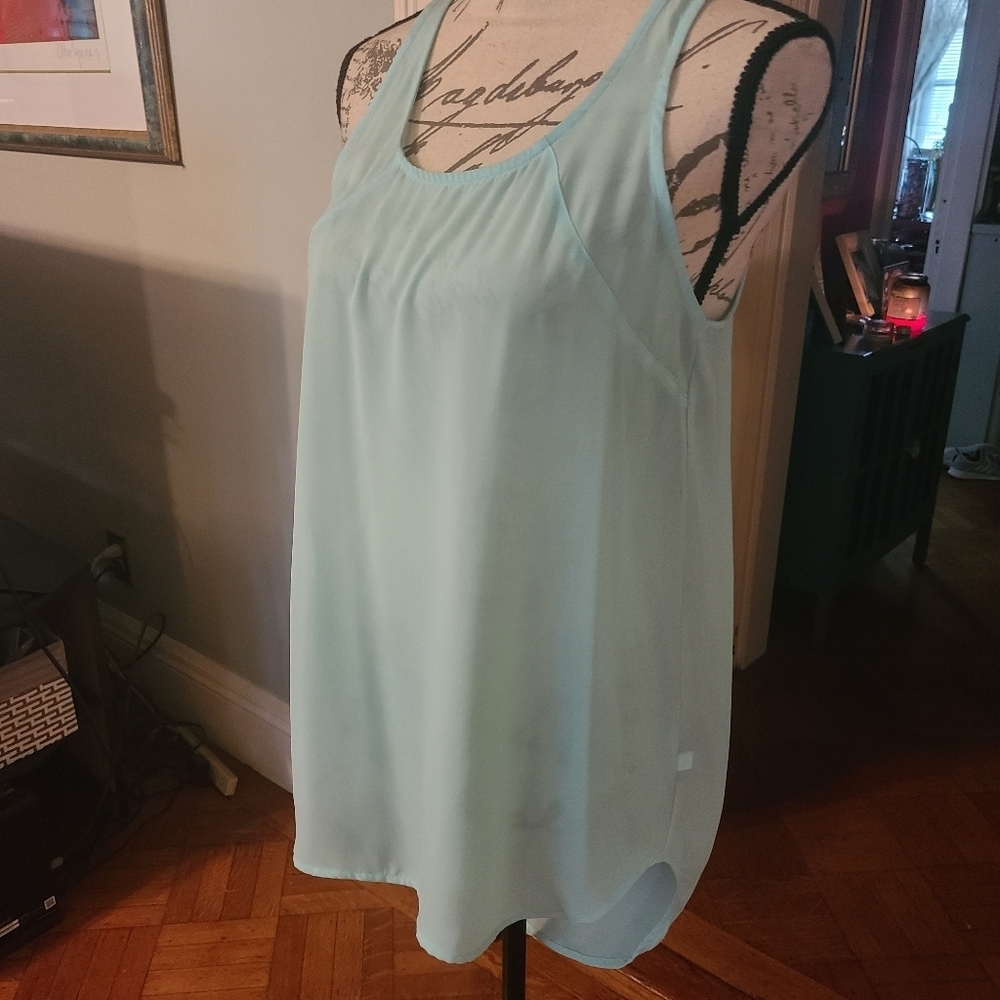 Sheer aqua top